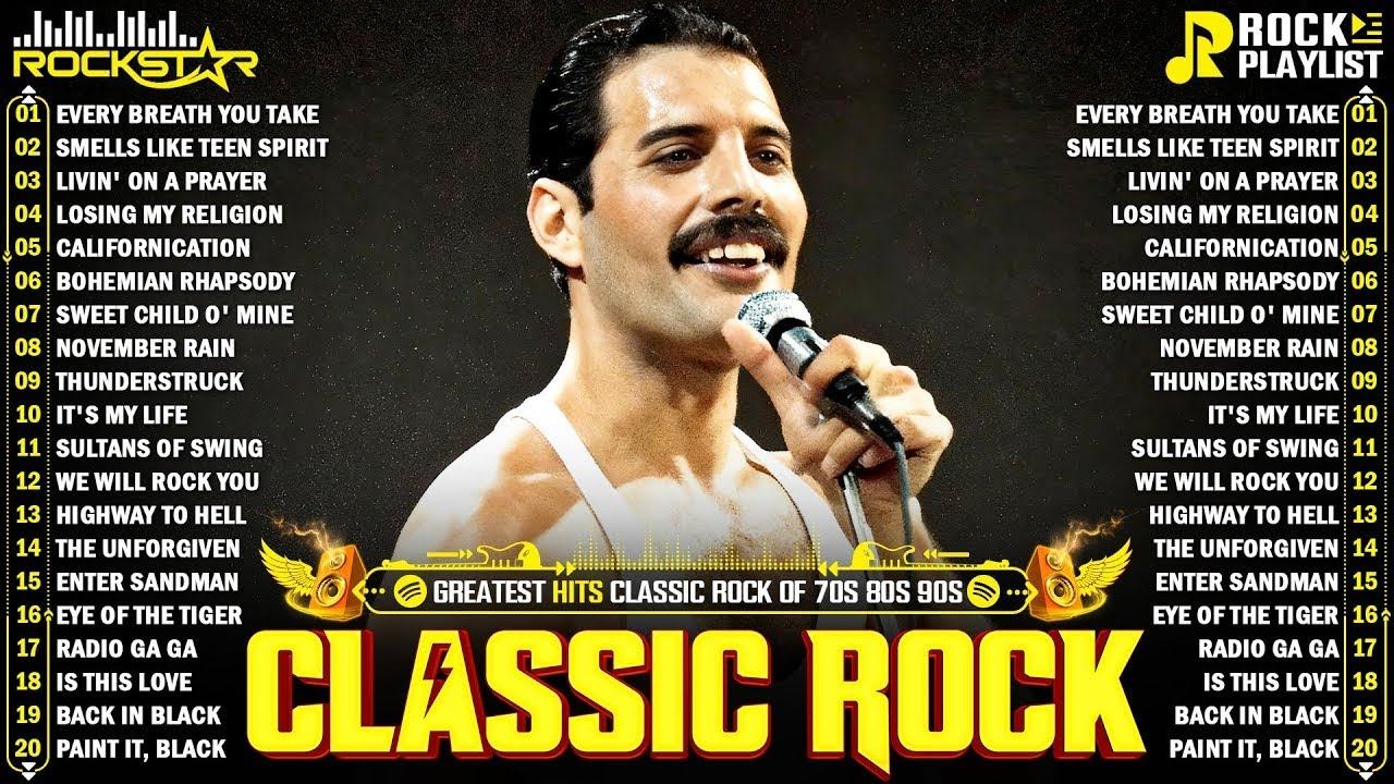 Топ 100 Легендарных Рок Хитов 80-х и 90-х Bon Jovi, Aerosmith, Queen, Guns N Roses, Metallica, Queen