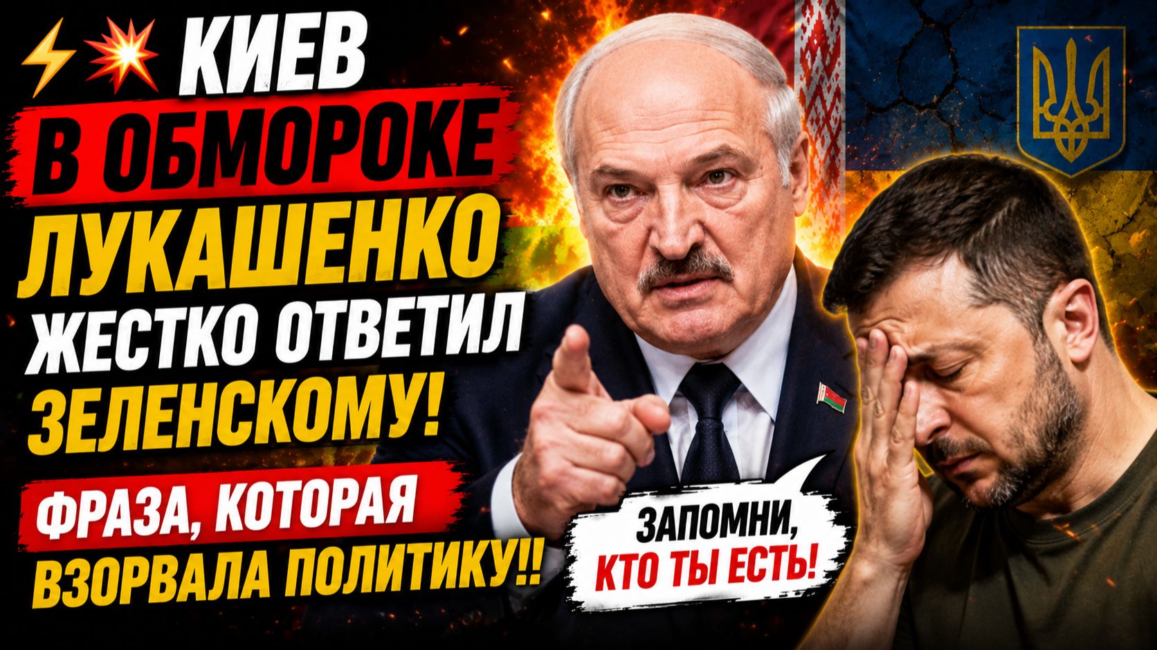 ⚡️💥КИЕВ В АУТЕ ЛУКАШЕНКО ЖЕСТКО ОТВЕТИЛ ЗЕЛЕНСКОМУ! ФРАЗА, КОТОРАЯ ВЗОРВАЛА ПОЛИТИКУ!!