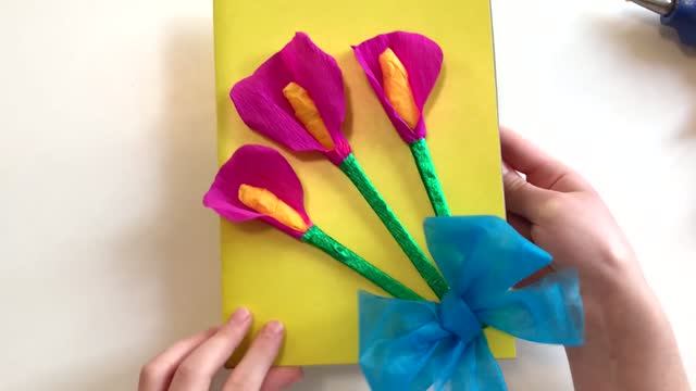 ОТКРЫТКА с ЦВЕТАМИ на 8 МАРТА Своими руками! Подарок Маме, Бабушке. Оригами из бумаги!