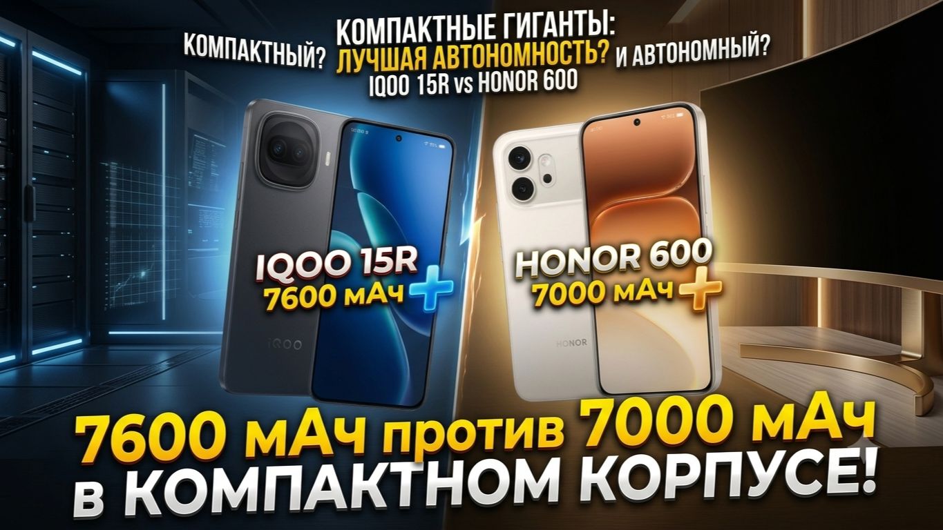 СРАВНЕНИЕ IQOO 15R И HONOR 600 - КОМПАКТНЫЕ И АВТОНОМНЫЕ