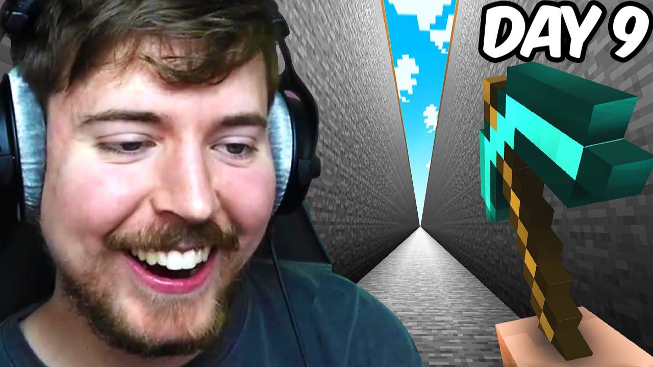 Мистер Бист. Добываю 1,000,000 блоков в одиночку! Minecraft MrBeast