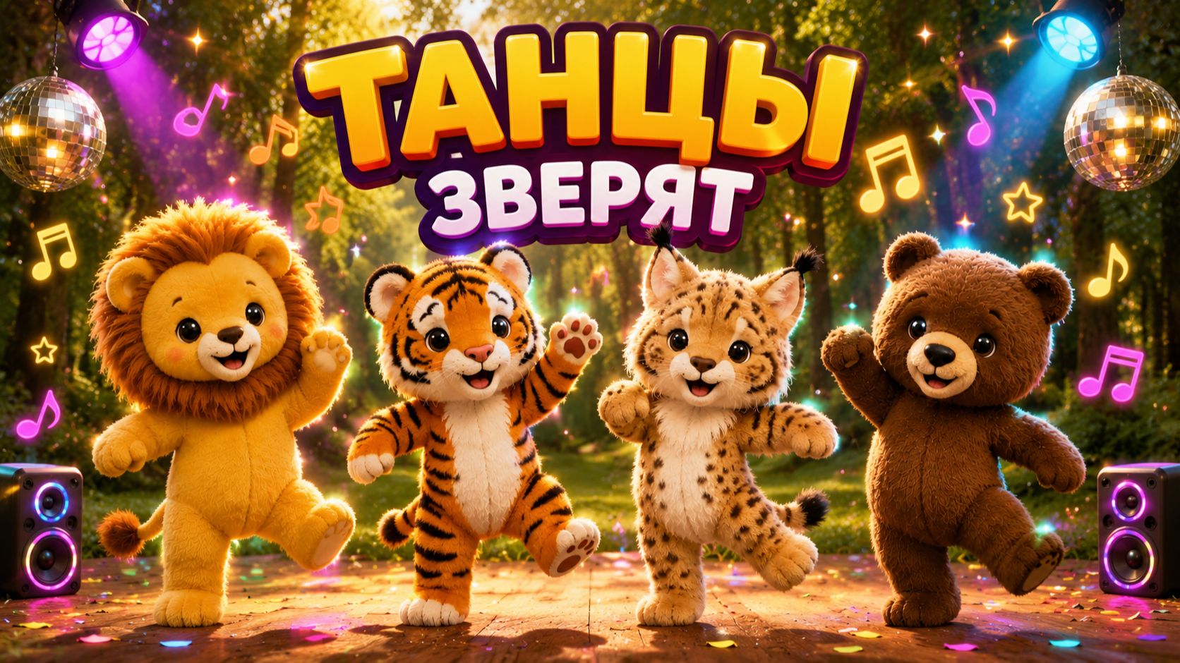 Танцы со зверятами,Танцы для детей.