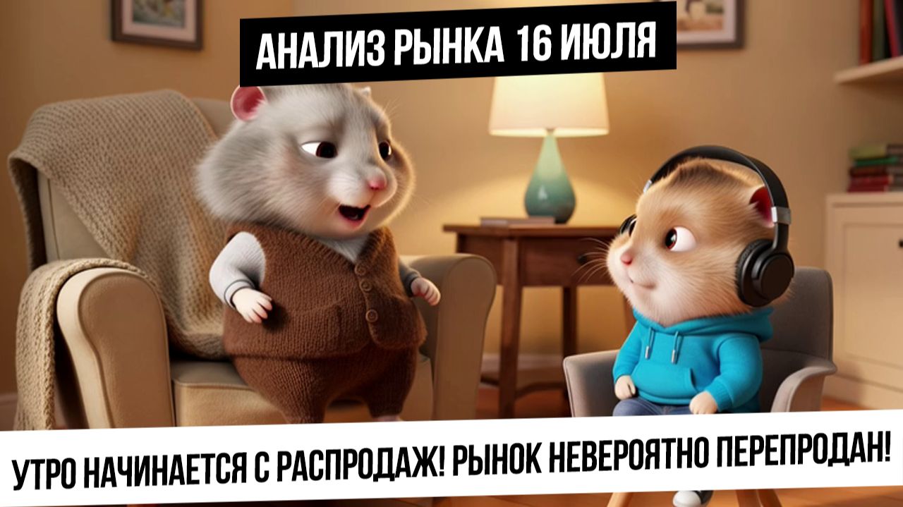 Анализ рынка 16 июля. Панические продажи с самого утра! Критическая перепроданность! Побег в валюту!