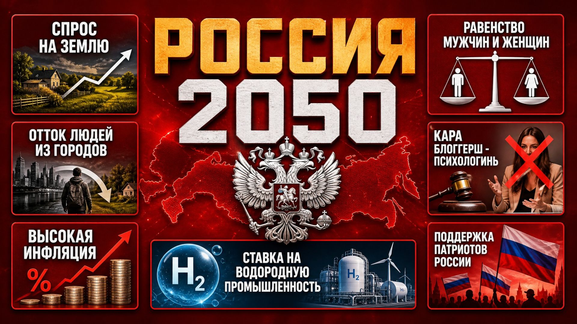 РОССИЯ 2050 / СПРОС НА ЗЕМЛЮ, ОТТОК ЛЮДЕЙ ИЗ ГОРОДОВ, ВЫСОКАЯ ИНФЛЯЦИЯ, РАВЕНСТВО МУЖЧИН И ЖЕНЩИН