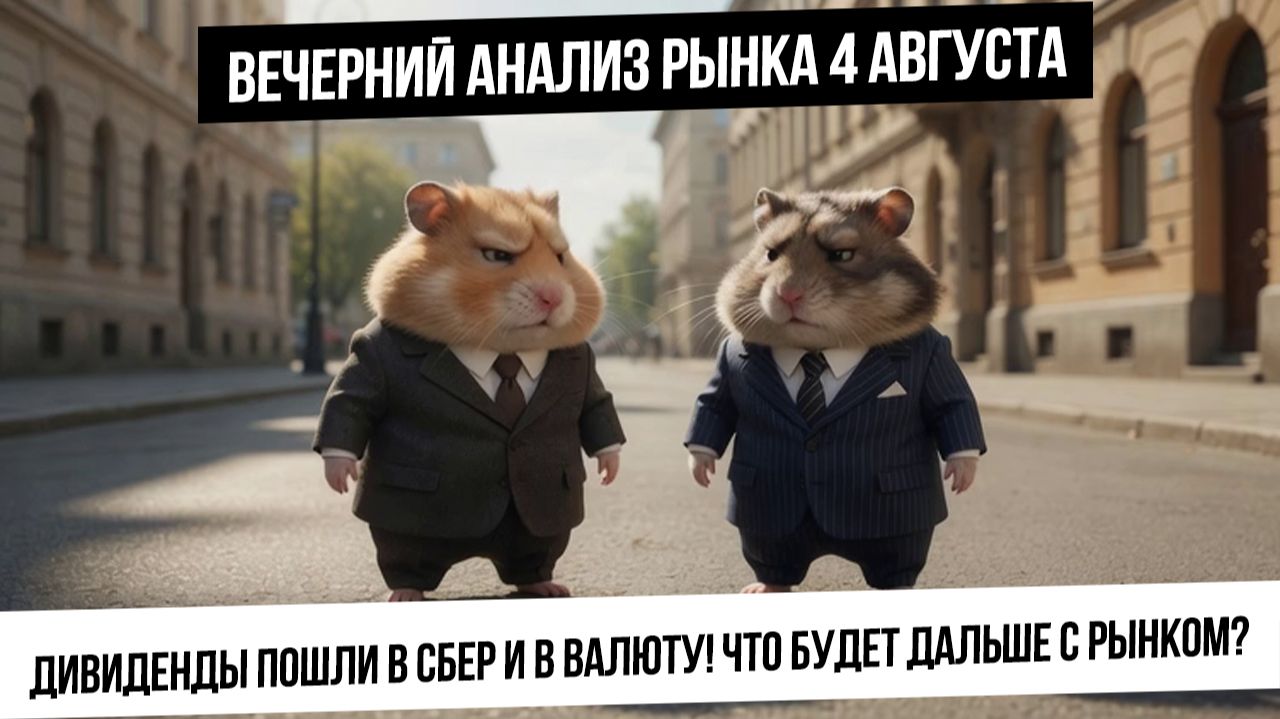 Вечерний анализ рынка 4 августа. Реинвест дивидендов пошел в Сбер и в валюту! Шорт-сквизы впереди?