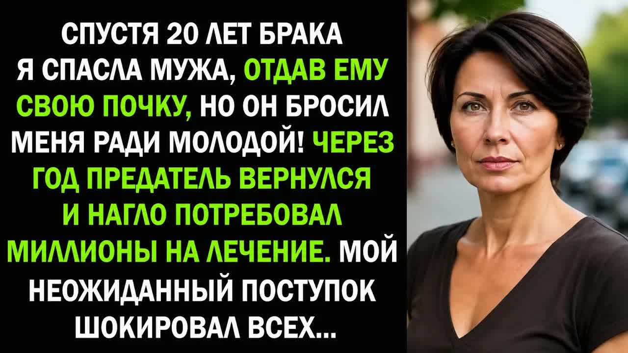 Спасла мужа своей почкой, а он сбежал к молодой Через год требовал миллионы, но я сделала то