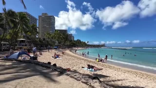 HAWAII PEOPLE 3 hours - walking on the beach and street in Waikiki compilation