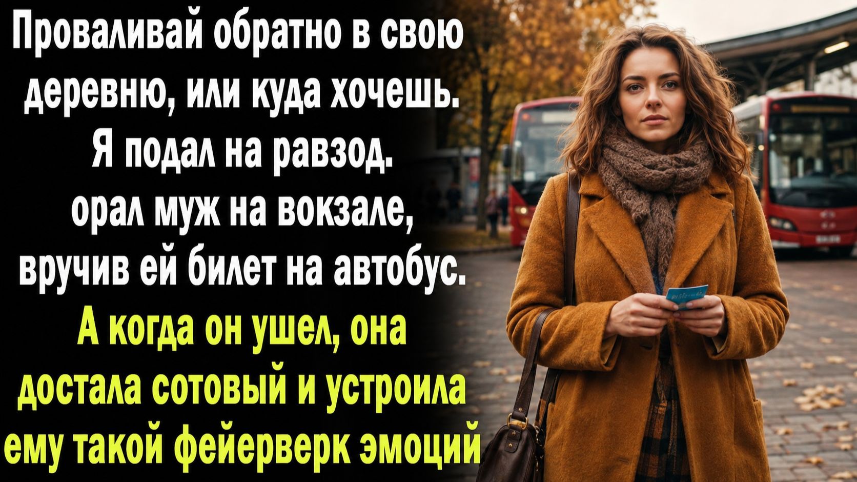 Муж вручил жене билет со словами: - Тебе пора в деревню обратно! А спустя сутки с трудом верил в